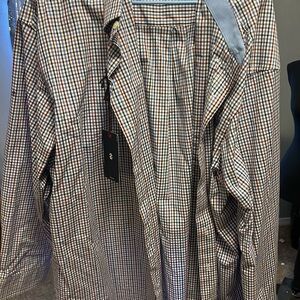 Izod Men's Brown Checkered Shirt Jacket